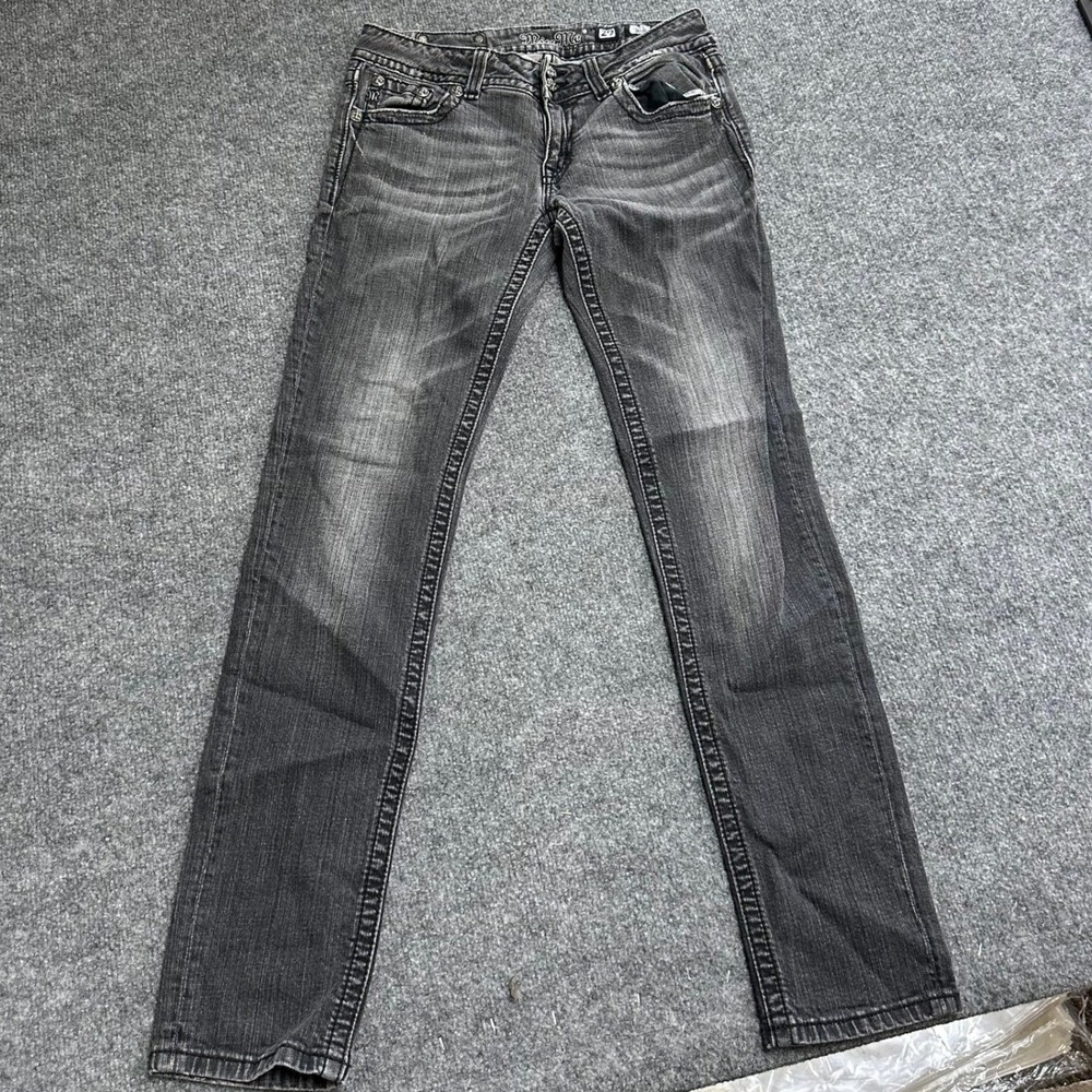 Miss Me Jeans Womens Size 29 Black Skinny Wing Embellished Low Rise JP5082SK-4